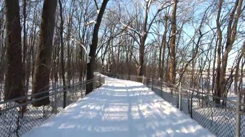 Beautiful snowy road nature