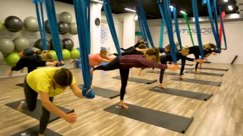 Aerial yoga with myhive