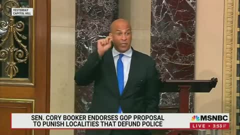 Sen. Cory Booker jumps with joy as