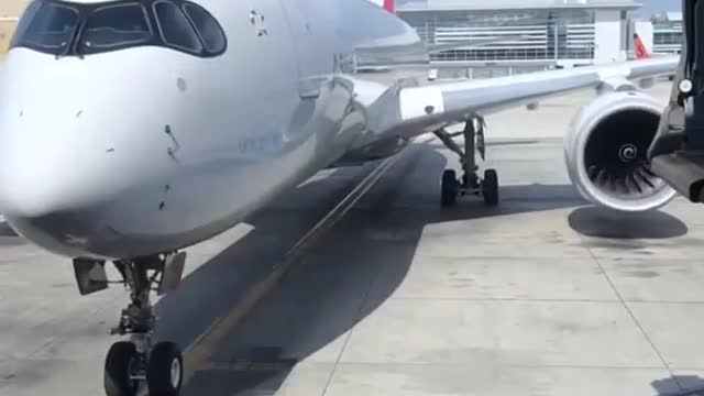 Parking of a airplane A350, they parked this beauty