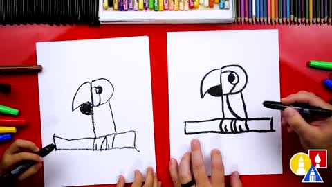 How To Draw A Parrot - Letter P - Preschool