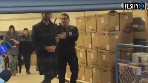 Andrew Tate Grabbed By Fans Leaving The Police Station