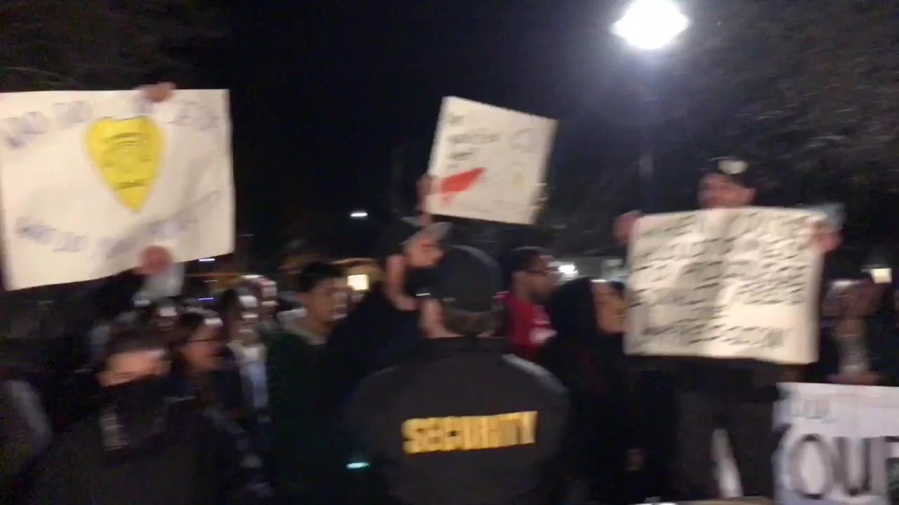 Jan 13 2017 UC Davis Milo speech 2 security holding back Antifa/ far-leftist