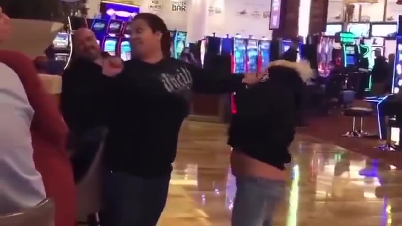 Drunk Lady In Casino Gets Laid Out