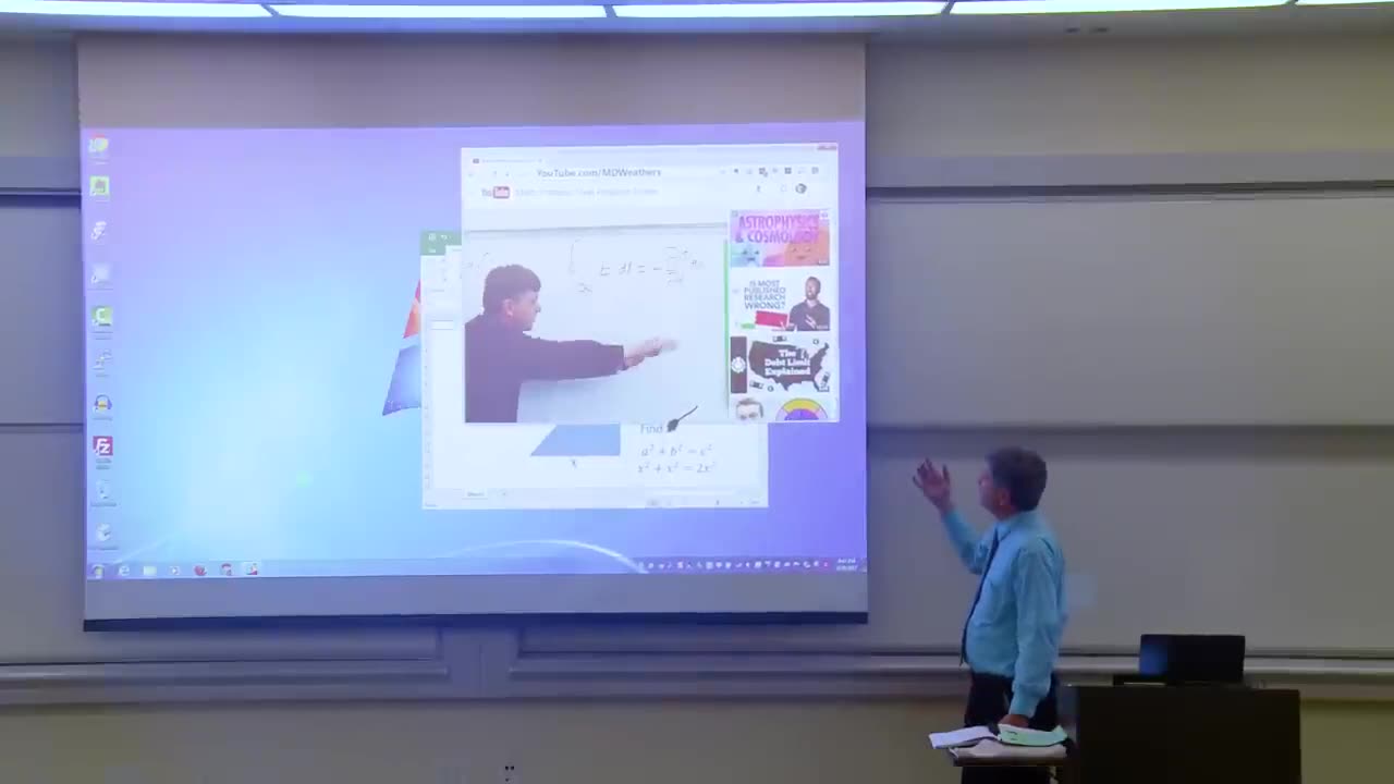 Math Professor Fixes Projector Screen (April Fools Prank)