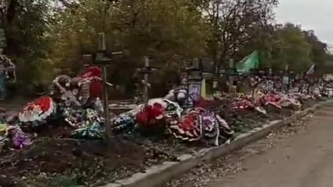 Russian/Pro-Russian militias military cemetery in Luhansk.