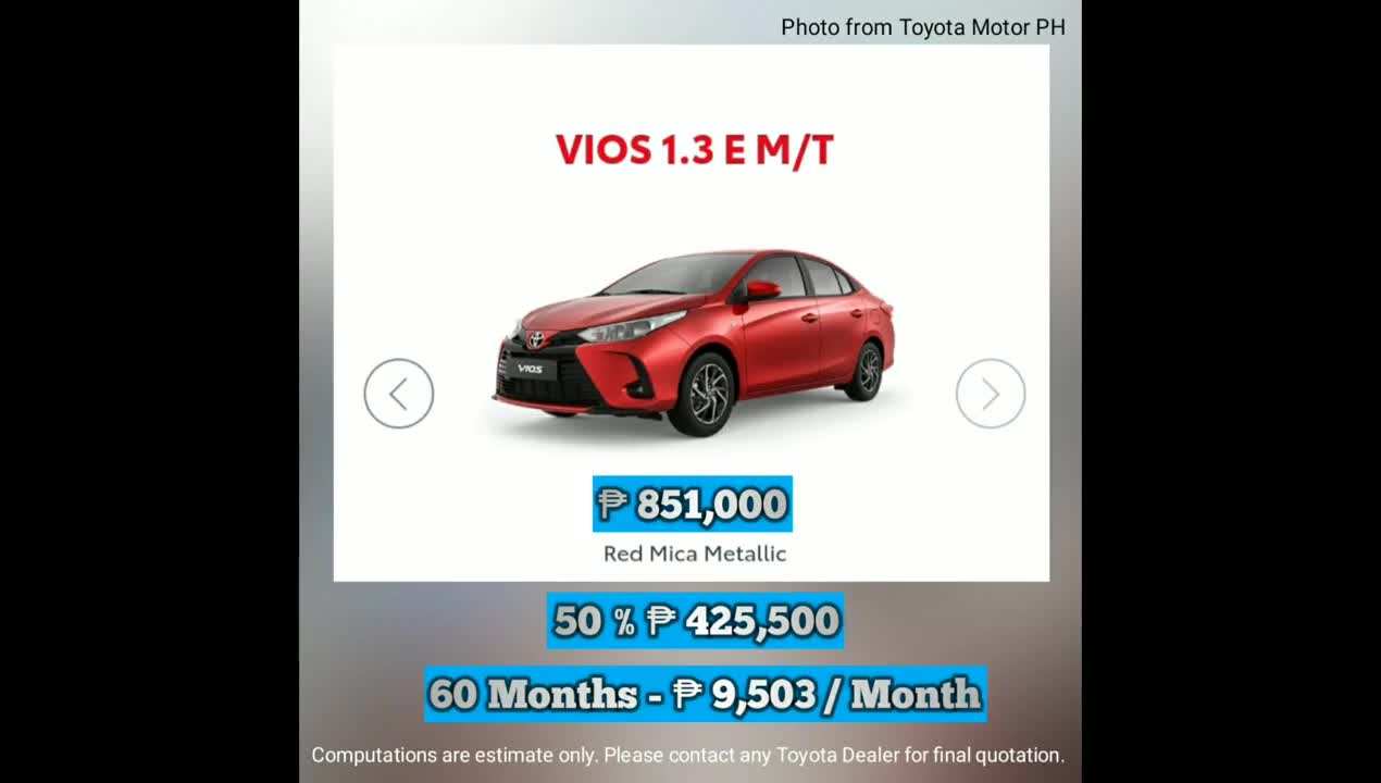 Brand New Toyota Vios 7K Monthly | Toyota Price Philippines