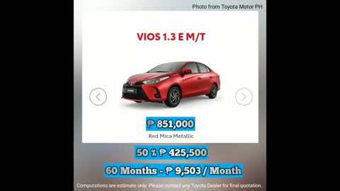 Brand New Toyota Vios 7K Monthly | Toyota Price Philippines