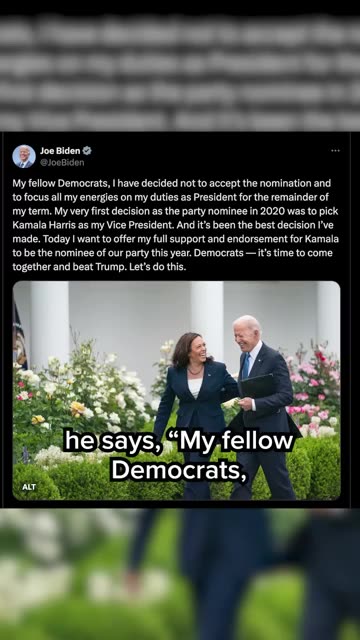 BREAKING:President Bidenendorses VP Harris