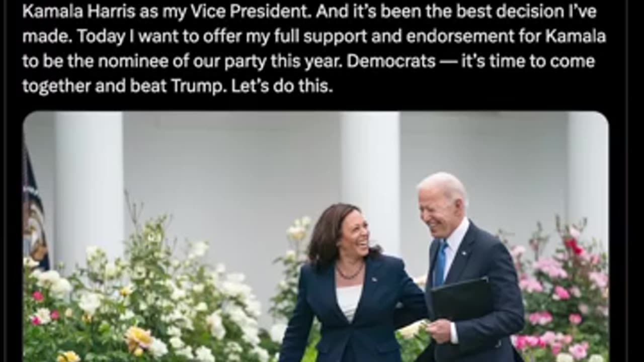 BREAKING:President Bidenendorses VP Harris