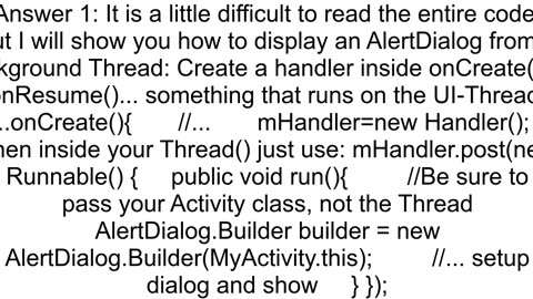 Alert Dialog from Thread Android