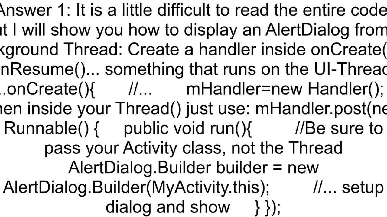 Alert Dialog from Thread Android