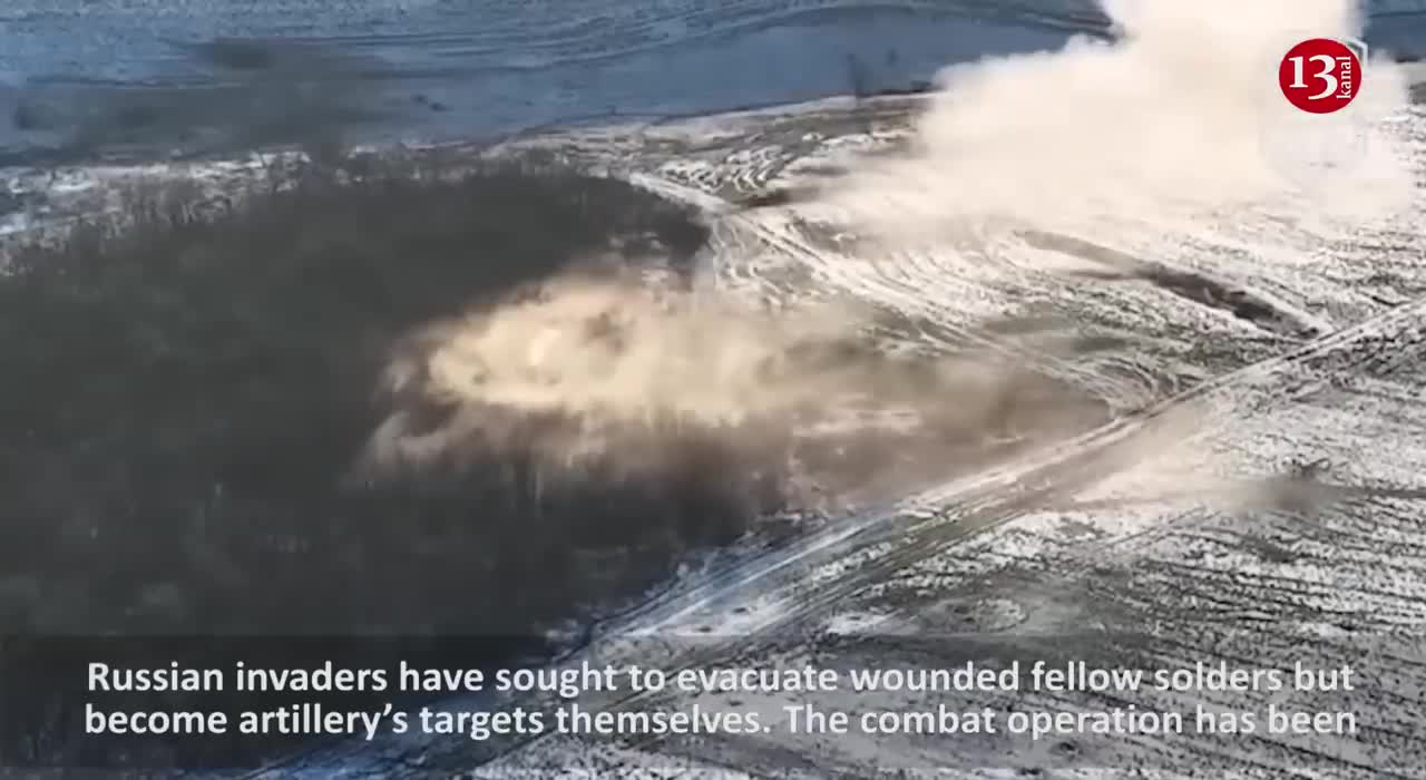 Seeking to rescue the wounded, Russians were hit by artillery strike