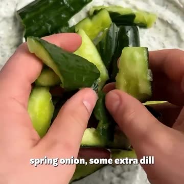 SMACKED CUCUMBER + TZATZIKI SALAD - RECIPE IN DESCRIPTION