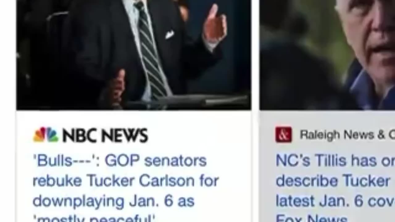 Look at what Google search shows people when you search for Tucker Jan 6