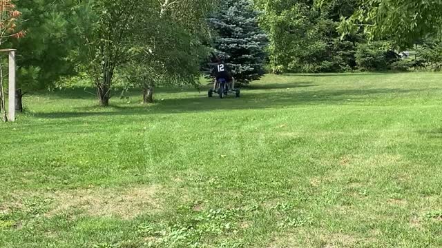 First Ride on Dirt Bike Ends in Branches