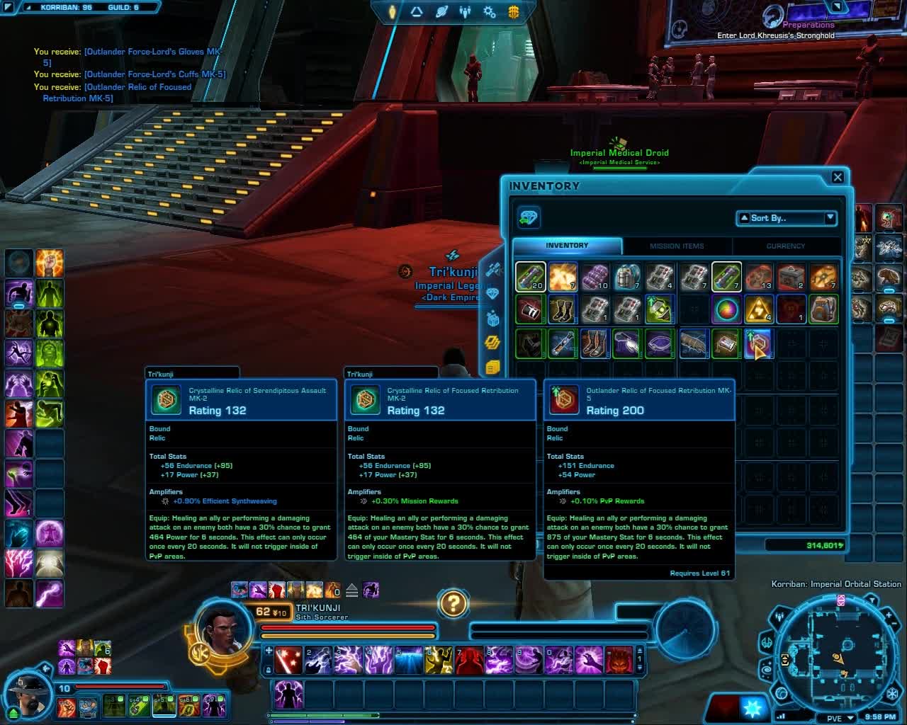 SWTOR – Sith Inquisitor - Nar Shaddaa – Fury – Korriban – Fury