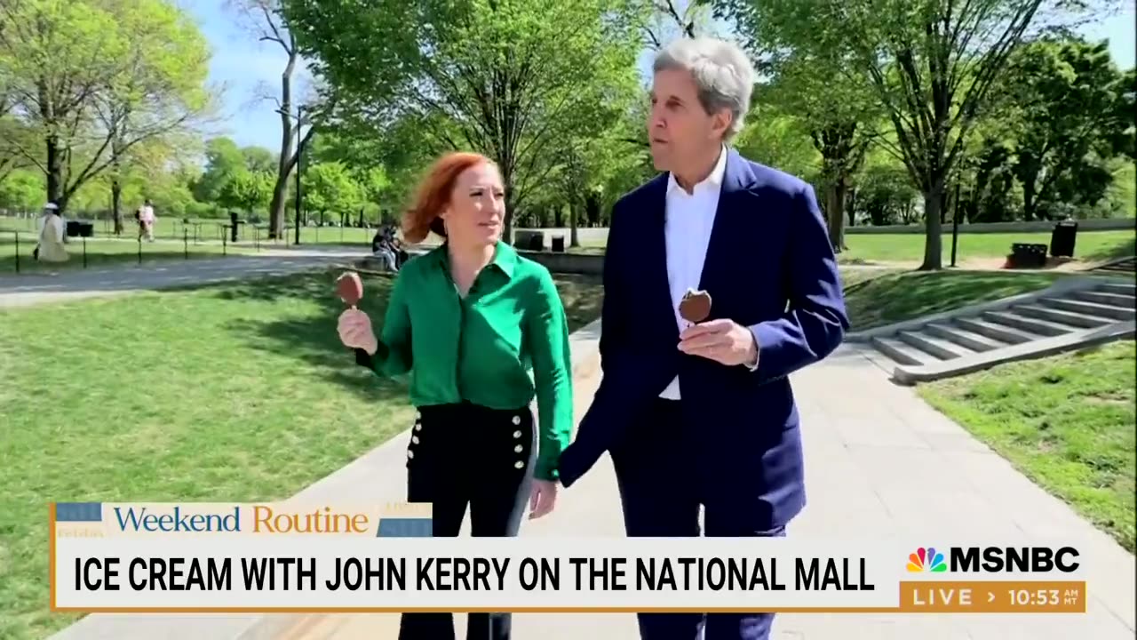 Psaki interviews John Kerry: “Do you want to go get some ice cream over there?”