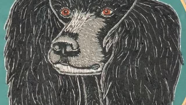 Embroidery art: standard poodle