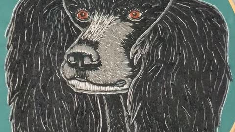 Embroidery art: standard poodle