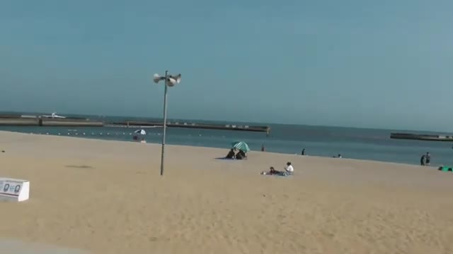 Beautiful Suma beach located in Kobe city of Japan