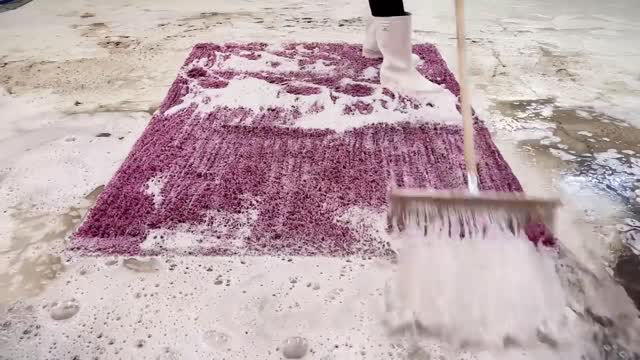 A soft purple rug emerged from a layer of mud | Speeded Up | Relaxing Asmr Sounds