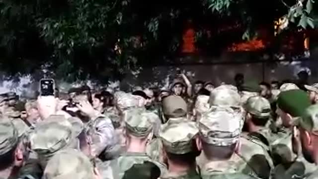 Chechen volunteers take an oath of allegiance before being sent to the SMO zone