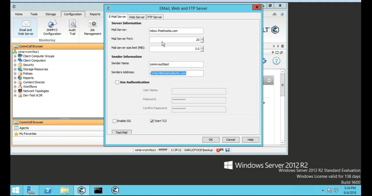 How to manage the CommVault Commserve from another server