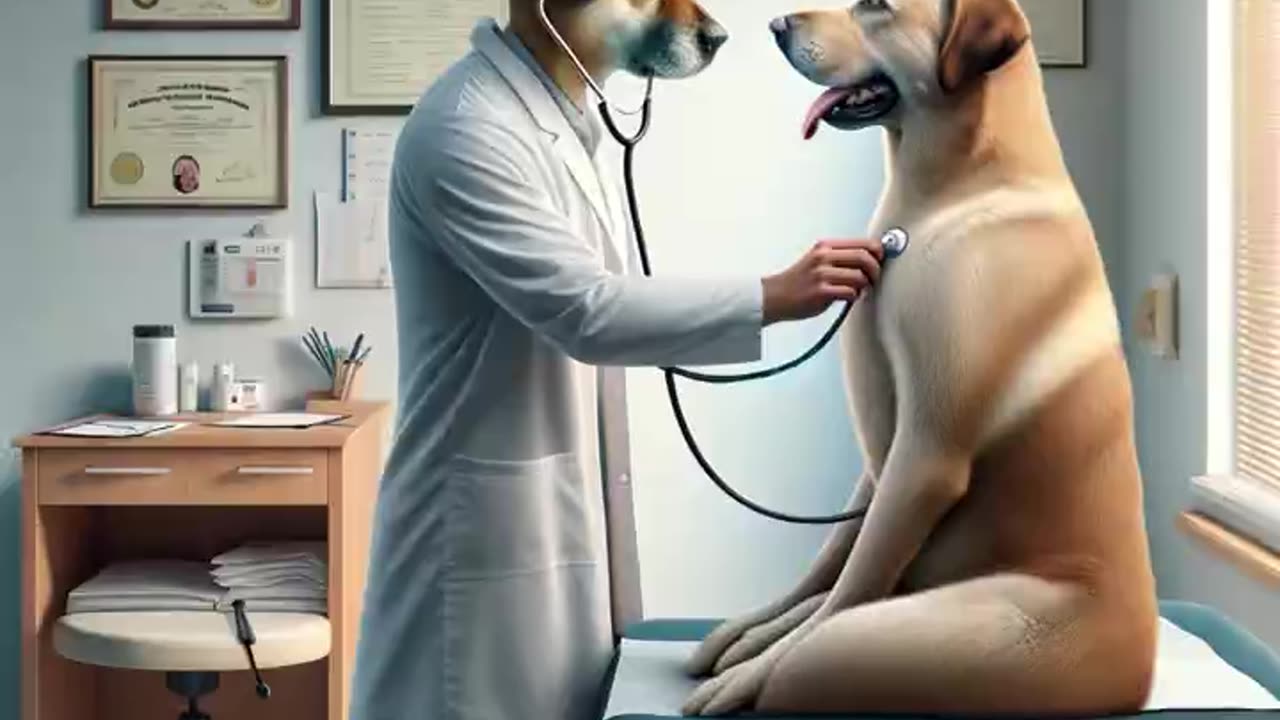 Dog operation to human video