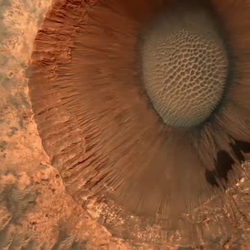 Crater on Mars, taken from an altitude of 250 km