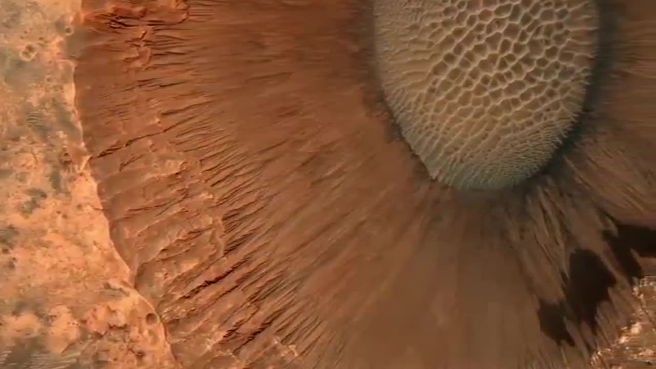 Crater on Mars, taken from an altitude of 250 km