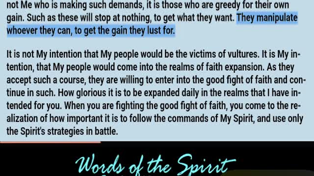 Words of the Spirit. July 7 2022