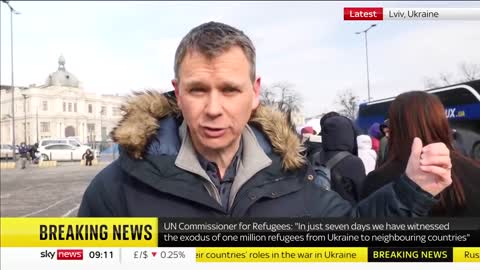 Ukraine Invasion_ Sky correspondent in Lviv as thousands head to the border