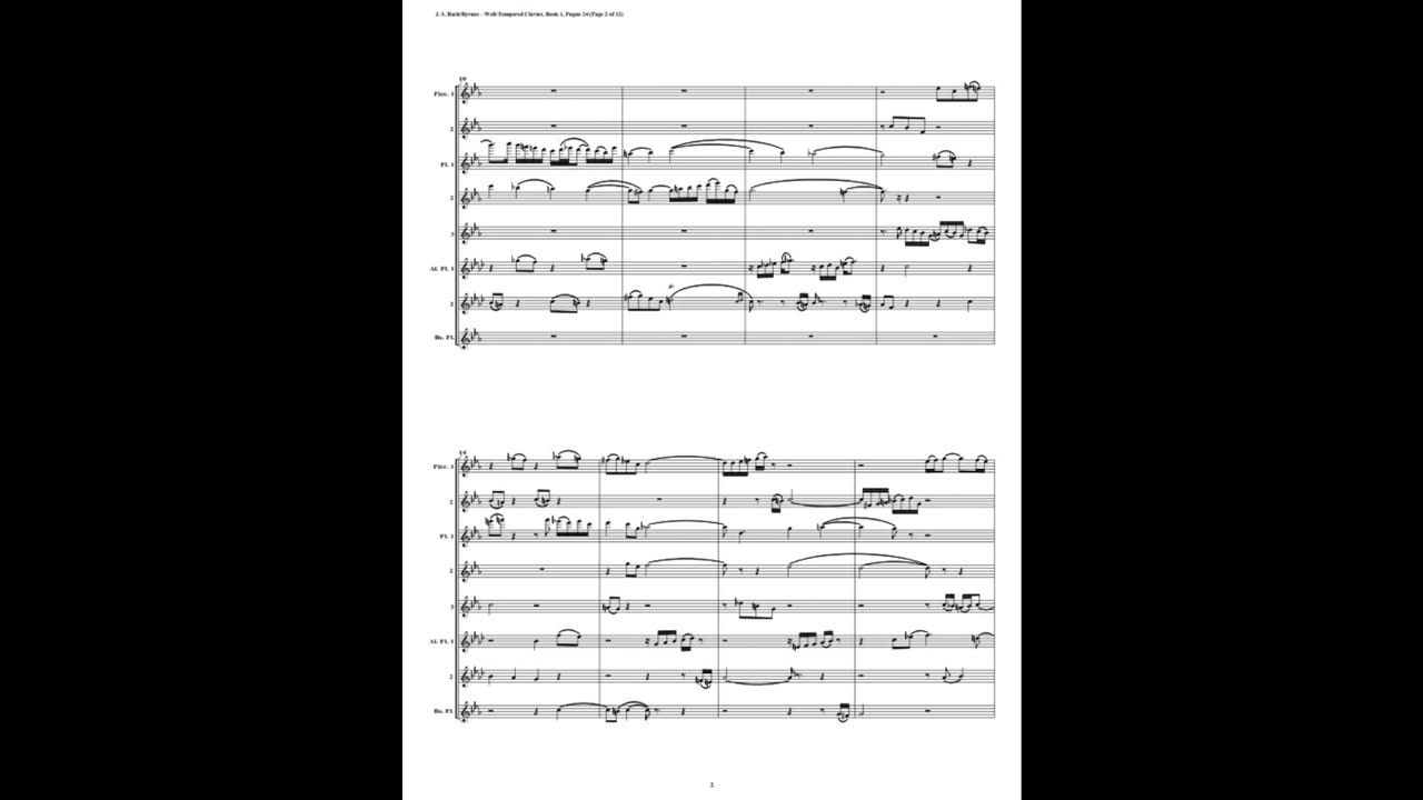 J.S. Bach - Well-Tempered Clavier: Part 1 - Fugue 24 (Flute Octet)