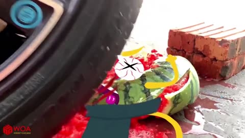 Interesting Watermelon Experiment - Crush Watermelon With Car