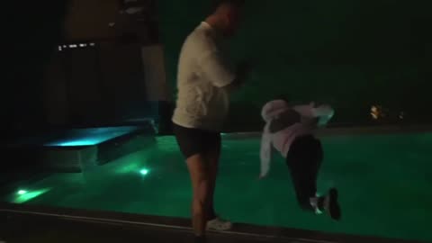 Why'd he throw him in the pool 😭😭