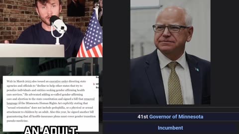 Scumbag Tampon Tim Walz governor of Minnesota signed a bill making pedophilia a sexual orientation