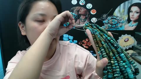 20240723-01 Natural turquoise spiny oyster Lapis lazuli Beads Necklace transparency