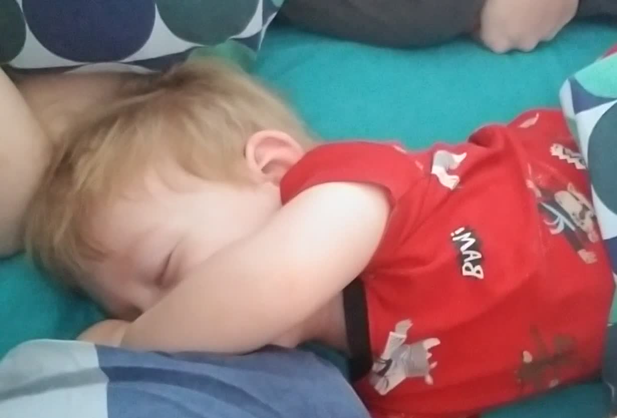 laughing in his sleep