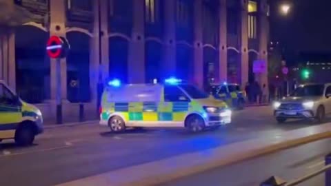 incident at Westminster station Armed police officers are on the scene