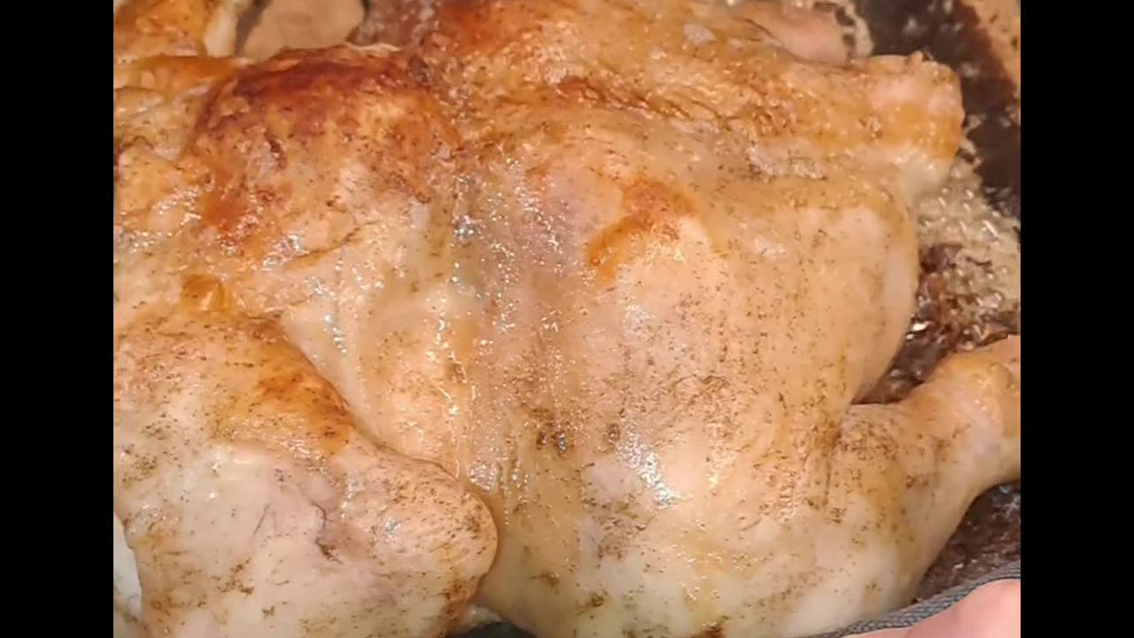 Whole chicken in oven