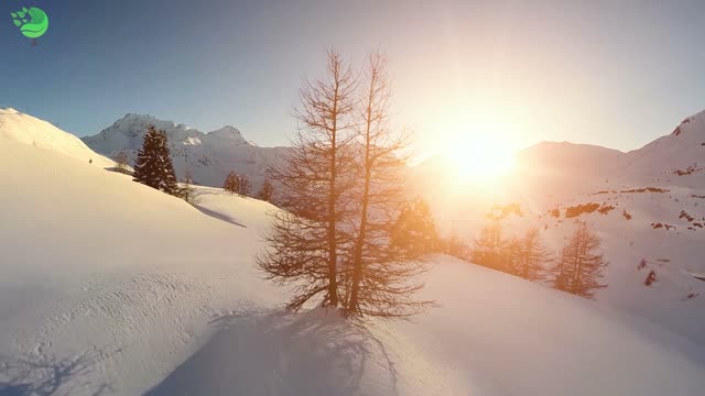 Snow winter landscape aerial view sunset dusk nature landscape