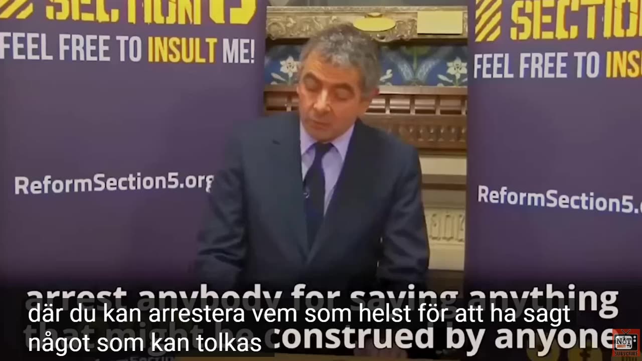 # 1080 - Rowan Atkinson om yttrandefrihet.SVENSKTEXTAD