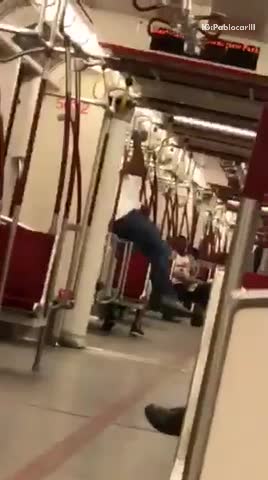 Leg lift ab workout subway train