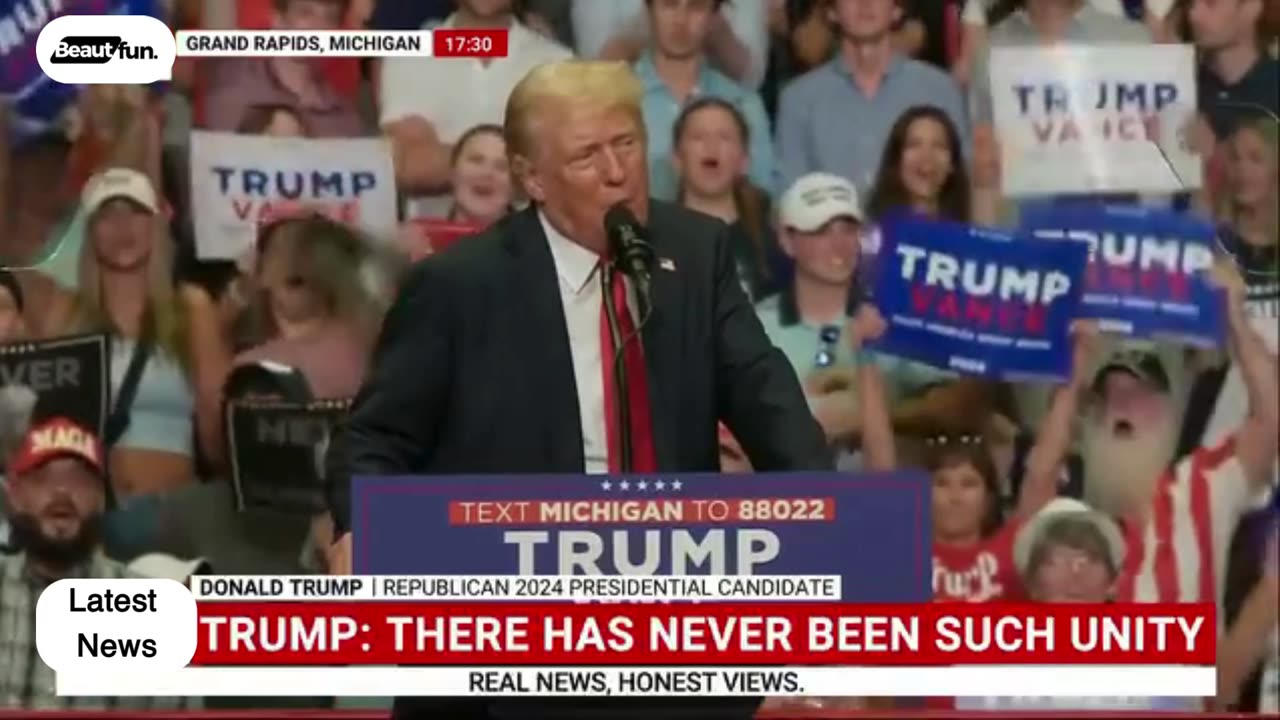 President Donald Trump and Vice Presidential nominee, Senator J.D. Vance in Grand Rapids, Michigan