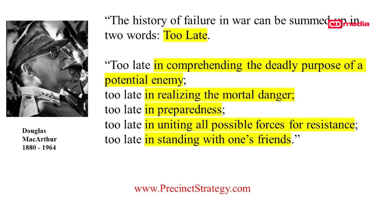 Precinct Strategy "Too Late." Let's Not Be Too Late. Dan Schultz August 21 2023