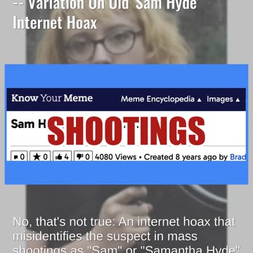 Fact Check: 'Trans Girl Samantha Hyde' Is NOT Georgia School Shooter -- Old 'Sam Hyde' Internet Hoax