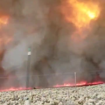 Fire tornado like activity as the Loyalton Fire made a quick push towards US-395