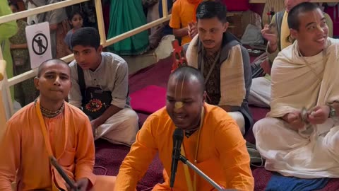 Temple kirtan at Iskcon Vrindavan, India October 2024