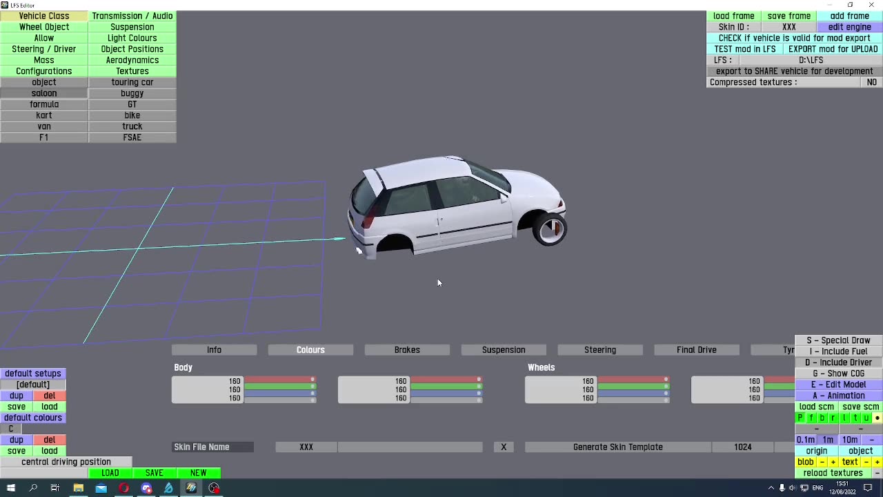 the car moving on itself in LFS Editor